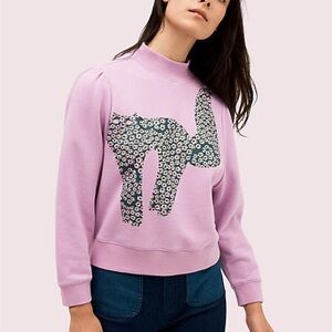Kate Spade Lilac spritz flair flora Cat Pullover sweatshirt